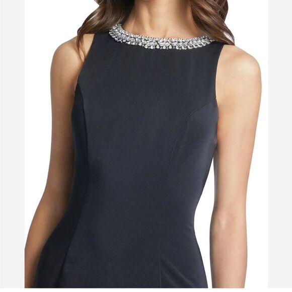 Mac Duggal Black Embellished Neck Trumpet Gown Size 12 Maxi Dress 49093 New $498 - Picture 5 of 7